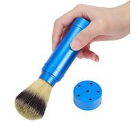 CYSFETENA Foaming Shaving Brush, Men Portable Beard Brush Blue Aluminum Travel Facial Cleaning Shaving Brushes Case Shaving Brush Grooming Bathroom Tool For Men Kids Salon Home