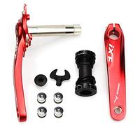 CYSKY Bike Crank Arm Set 170 175 mm 104 BCD with Bottom Bracket Kit and Chainring Bolts for MTB BMX Mountain Road Bicyle, Compatible with Shimano, FSA, Gaint (Black/Red)