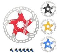 CYSKY Floating Bike Disc Brake Rotor 6 Bolts 140mm 160mm 180mm 203mm CNC Machined Stainless Steel Brakes Rotors for Ebike Road Bike MTB BMX Gravel Bike (Red, 203mm)