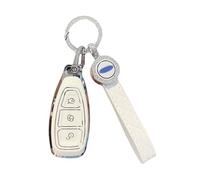 Cysocool 3 Button Car Key Cover for Ford with Keychain Lanyard, Soft Silicone Remote Key Shell Protector Case Fit Ford C-MAX Escape Fiesta Focus RS Fusion Galaxy B-Max Grand S-Max Kuga Mondeo (Frd-3)