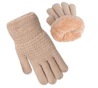 Cysocool Kids Cold Weather Insulated Knit Gloves with Fleece Lining 5-10 Years Thermal Winter Wool Full Finger Gloves Boys Girls Magic Stretchy Mittens