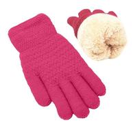 Cysocool Kids Cold Weather Insulated Knit Gloves with Fleece Lining 5-10 Years Thermal Winter Wool Full Finger Gloves Boys Girls Magic Stretchy Mittens