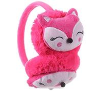 Cysocool Kids Furry Winter Earmuffs Cute Fox Plush Faux Fur Earmuffs Girls Boys Soft Warm Fleece Cushioned Ear Warmers Earflaps Ears Protector Children Warm Ear Covers Winter Xmas Gift,Rose Red