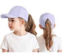 Cysocool Kids Ponytail Baseball Cap 3-8 Years Girls Boys Golf Visor Trucker Hat Anti UV Tennis Cap Child Summer Sun Protection Hat Long Peaked Snapback Cap Sports Running Cap Beach Cool Sun Hat