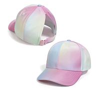 Cysocool Kids Ponytail Baseball Cap 3-8 Years Girls Butterfly Trucker Hat Anti UV Tennis Golf Visor Cap Child Summer Sun Protection Hat Peaked Snapback Cap Sports Running Cap Beach Cool Sun Hat