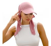 Cysocool Peaked Chemo Cap Women Sun Protection Baseball Cap Newsboy Hat Elastic Soft Bamboo Pre Tied Headscarf Headwrap Hair Loss Turbans Head Scarf Bandana Skull Cap Slouchy Beanie Bonnet Pink
