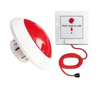 CYSSJF Disabled Toilet Alarm Kit (1 SOS Pull Bell+1 Receiver) | Audible&Visual, 1.5 m Red Emergency Pull Cord | For Hospital, Nursing Home,Hotel | Emerg Call for Accessible Toilet/Bathroom/Washroom