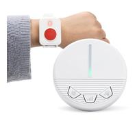 CYSSJF Elderly Fall Alarm Watch | SOS Elderly Alarm Call Button, Caregiver Pager, Elderly Personal Alarm, Panic Alarm Wrist | Waterproof Long Range 164-656FT | 1 Receiver & 1 Wrist Button