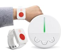 CYSSJF Elderly/Patient Care Alarm Watch, Emergency Call Button, Wrist Call Bell for Elderly, 1 Caregiver Pager Receiver + 2 Panic Alarm Watches