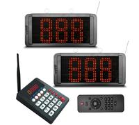 CYSSJF Number Calling System (3-Digit, 000-999) | For Restaurant, Deli Counter, Takeaway, Clinic: Queue Number Calling & Management | For Church: Display Hymn Number | Dual Screens + Keypad