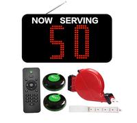 CYSSJF Queue Calling System Live Voice Number Display (2-Digit,English Voice) | Electronic Number Display+Take-A-Number Ticket Dispenser+Ticket Roll+Call Button | Ticket Number Call System Restaurant