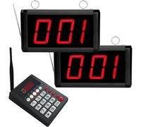 CYSSJF Queue Management System | 3-Digit Queue Calling System Live Voice Number Display Ticket Number Call System Pager Buzzers for Restaurants/Café/Bar/Clinic(Dual Screen English Voice Call)