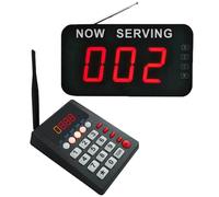 CYSSJF Wireless Queue Calling System, 3-Digit Restaurant Pager for Number Calling, Customer Waiting Number Caller (1 LED Numeric Display + 1 Keyboard)