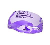 Cystic Fibrosis Awareness Month Purple Ribbon Headbands Sports Sweatband Athletic Exercise Bands Turban Hair Head For Men Women Yoga Fitness