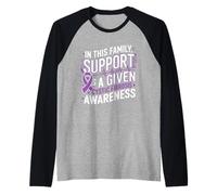Cystic Fibrosis Awareness Purple Ribbon Support is A Given Raglan Baseball Tee