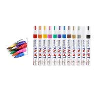 CYSUE 1/3/6/12Pcs Colorful Permanent Paint Marker Waterproof White Markers Tire Tread Rubber Fabric Paint Metal Paint Marker Pens(12pcs colorful)