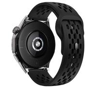 CYSUE 18 20 22mm hole Silicone Band for Samsung Galaxy Watch 7 FE 6 5 for Huawei GT5 4 3 pro bracelet for Redmi watch 5 lite 5 active Watchbands(Black,22mm)