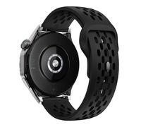 CYSUE 18mm 20mm 22mm hole Silicone Band for Samsung Galaxy Watch 6 5 4 for Huawei GT4 3 GT2 pro bracelet for Garmin Vivoactive 4 strap(Black,20mm)