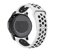 CYSUE 20mm 22mm Watch Strap For Galaxy Watch 3 45mm/42mm/Active-2 Gear S3 Frontier Silicon Bracelet For Huawei GT/2/2e Strap 46mm(White black,22mm watch band)
