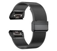 CYSUE 20MM 26mm 22mm Quick Fit Strap for Garmin Fenix 7S 7X 7 Pro Fenix 6S 6X 6 5S 5X 5Plus Tactix 7 Forerunner 965 955 Enduro Stainless Steel Band Watchbands(Black,22mm)