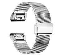 CYSUE 20MM 26mm 22mm Quick Fit Strap for Garmin Fenix 7S 7X 7 Pro Fenix 6S 6X 6 5S 5X 5Plus Tactix 7 Forerunner 965 955 Enduro Stainless Steel Band Watchbands(Silver,26mm)