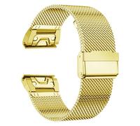 CYSUE 20MM 26mm 22mm Quick Fit Strap for Garmin Fenix 7S 7X 7 Pro Fenix 6S 6X 6 5S 5X 5Plus Tactix 7 Forerunner 965 955 Enduro Stainless Steel Band Watchbands(Gold,22mm)