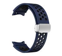 CYSUE 20mm Silicone Strap for Samsung Galaxy Watch 6 Classic 43 47mm 5Pro 45mm Breathe No Gaps Buckle Watch 7 6 5 4 40mm 44mm Watchbands(Silver white,Watch 6 4 Classic)