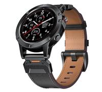 CYSUE 22 26MM Leather Watch Band Straps For Garmin Fenix 7X 7 6X 6 Pro 5X 5 Epix Gen 2 Smart watch Wristbands Bracelet(Black,22MM)