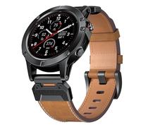 CYSUE 22 26MM Leather Watch Band Straps For Garmin Fenix 7X 7 6X 6 Pro 5X 5 Epix Gen 2 Smart watch Wristbands Bracelet(Dark brown,26MM)