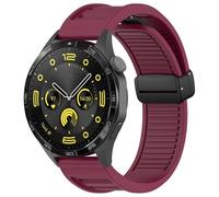 CYSUE 22mm Straps For Huawei GT3 SE/Watch 4Pro Silicone Magnetic Buckle Band For Huawei Watch GT2 3 4 GT3 Pro 46mm Bracelet Wristbands(Wine red,GT4 46mm)