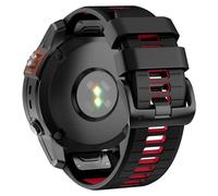 CYSUE 22mm Watch Band for Garmin Fenix 7 Pro/Fenix 7/Fenix 6/Fenix 6 Pro/Fenix 5/Epix Pro 47mm, 22mm Silicone QuickFit Replacement Bands for Garmin Forerunner 965/955/945/935(Black Red)