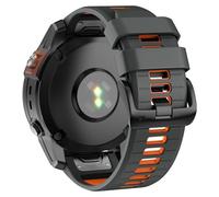 CYSUE 22mm Watch Band for Garmin Fenix 7 Pro/Fenix 7/Fenix 6/Fenix 6 Pro/Fenix 5/Epix Pro 47mm, 22mm Silicone QuickFit Replacement Bands for Garmin Forerunner 965/955/945/935(Carbon Grey Orange)