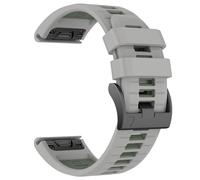CYSUE 26mm Watch Band for Garmin Fenix 7X Pro/ 7X/ 6X/ 6X Pro/ 5X/ 5X Plus/ 3/Fenix 3 HR, 26mm Quick Fit Soft Silicone Strap(Gray Army green)
