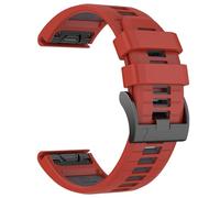 CYSUE 26mm Watch Band for Garmin Fenix 7X Pro/ 7X/ 6X/ 6X Pro/ 5X/ 5X Plus/ 3/Fenix 3 HR, 26mm Quick Fit Soft Silicone Strap(Red Gray)
