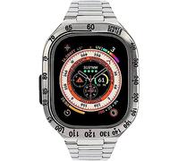 CYSUE 316L Stainless Steel Watch Strap，For Apple Watch Ultra 49mm Accessories，Men Steel Bezel Bumper Case Integrated Link Bracelet Watch Accessories，For Iwatch 8/7 Series With Tool (Color : C, Size