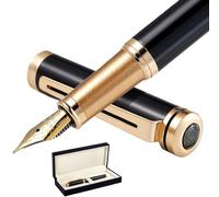 CYSUE Blue Luxury Pen Set for Men and Women gift Box, 24-karat gold finish and gold-plated nib(Black)