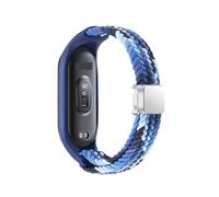 CYSUE Braided Strap for Xiaomi Mi Band 8 Elastic Nylon Solo Loop Adjustable Watch band Magnetic Buckle bracelet for Miband 8 NFC Watchbands(Gradient blue,For Miband 7 6 5 4 3)