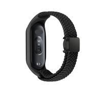 CYSUE Braided Strap for Xiaomi Mi Band 8 Elastic Nylon Solo Loop Adjustable Watch band Magnetic Buckle bracelet for Miband 8 NFC Watchbands(Black,For Miband 7 6 5 4 3)