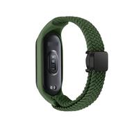 CYSUE Braided Strap for Xiaomi Mi Band 8 Elastic Nylon Solo Loop Adjustable Watch band Magnetic Buckle bracelet for Miband 8 NFC Watchbands(Green,For Miband 8)