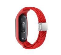 CYSUE Braided Strap for Xiaomi Mi Band 8 Elastic Nylon Solo Loop Adjustable Watch band Magnetic Buckle bracelet for Miband 8 NFC Watchbands(Red,For Miband 8)