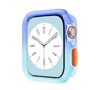 CYSUE Candy Color Case for Apple Watch Cases 40MM 41MM 44MM 45MM Soft Silicone Transparent Protective Bumper for iWatch Series 9/8/7/6/5/Se Cases(Gradient Blue,40MM 41MM)