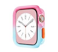 CYSUE Candy Color Case for Apple Watch Cases 40MM 41MM 44MM 45MM Soft Silicone Transparent Protective Bumper for iWatch Series 9/8/7/6/5/Se Cases(Rose Blue,40MM 41MM)