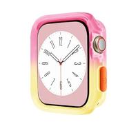 CYSUE Candy Color Case for Apple Watch Cases 40MM 41MM 44MM 45MM Soft Silicone Transparent Protective Bumper for iWatch Series 9/8/7/6/5/Se Cases(Rose Yellow,44MM 45MM)