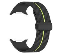 CYSUE Carbon Fiber Pattern Strap for Samsung Galaxy Watch 7 Ultra 47mm Silicone Band for Galaxy Watch 7 Ultra Bracelet(Black Lime)