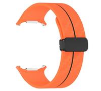CYSUE Carbon Fiber Pattern Strap for Samsung Galaxy Watch 7 Ultra 47mm Silicone Band for Galaxy Watch 7 Ultra Bracelet(Orange Black)