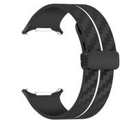CYSUE Carbon Fiber Pattern Strap for Samsung Galaxy Watch 7 Ultra 47mm Silicone Band for Galaxy Watch 7 Ultra Bracelet(Black White)