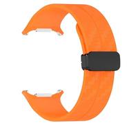 CYSUE Carbon Fiber Pattern Strap for Samsung Galaxy Watch 7 Ultra 47mm Silicone Band for Galaxy Watch 7 Ultra Bracelet(Orange)