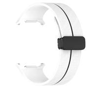 CYSUE Carbon Fiber Pattern Strap for Samsung Galaxy Watch 7 Ultra 47mm Silicone Band for Galaxy Watch 7 Ultra Bracelet(White Black)