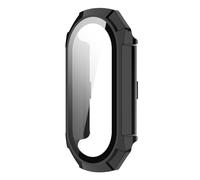 CYSUE Case Glass for Xiaomi Mi Band 9 Anti Scratch Protective Cover All-Around PC Screen Protector Bumper for Mi Band 9 Cover Shell Watch Case(Black)