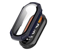 CYSUE Case Glass for Xiaomi Mi Band 9 Anti Scratch Protective Cover All-Around PC Screen Protector Bumper for Mi Band 9 Cover Shell Watch Case(Blue-1)